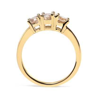 Ring 10K yellow gold champagne diamond 3-stone band, size 7 on Tampa Home & Garden Store