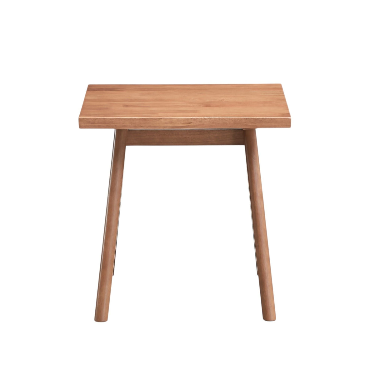 Natural rubber wood accent table with compact modern design, light finish and tapered legs on Tampa Home & Garden Store