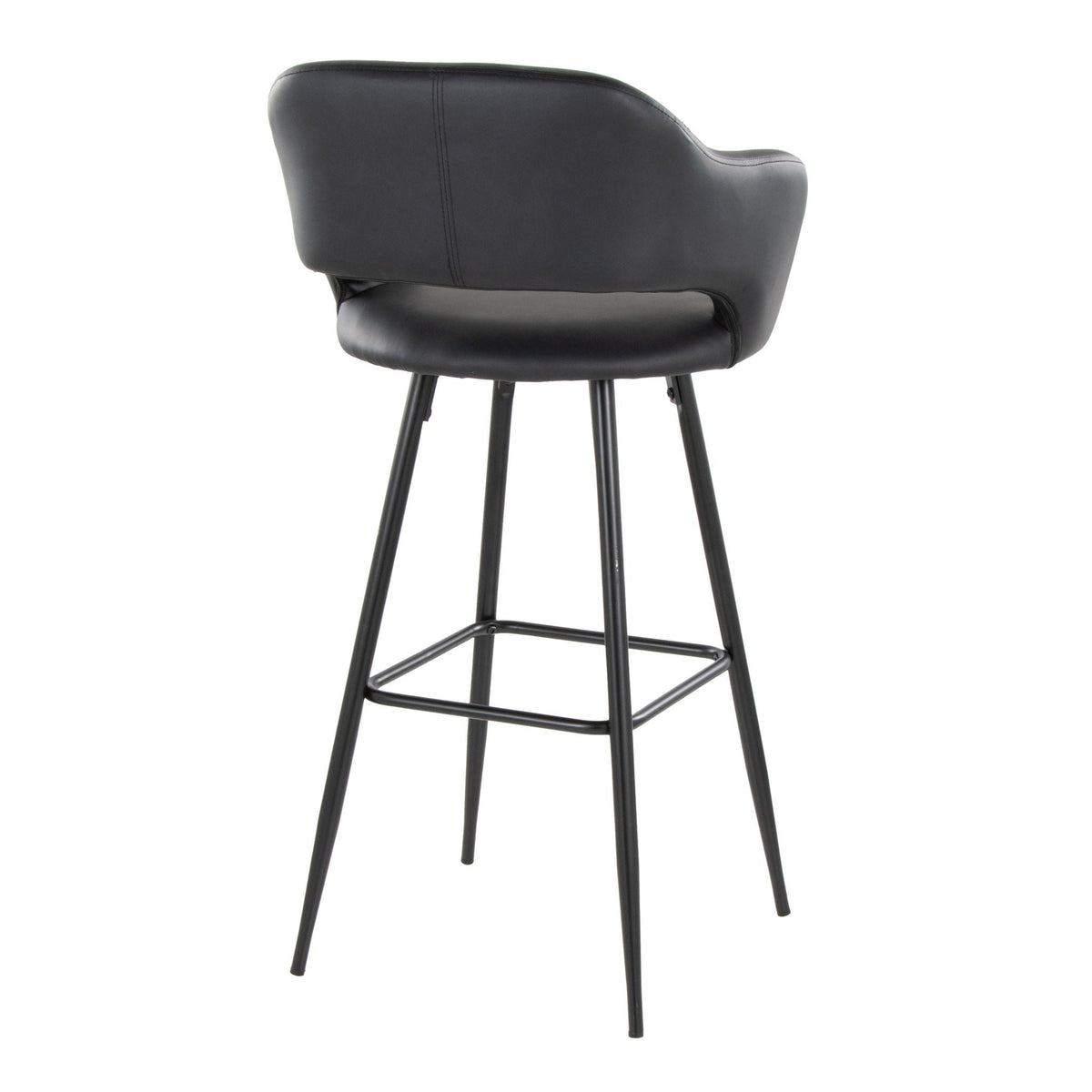 Contemporary fixed-height black barstool set of 2 with square footrest, HouseOfZazla on Tampa Home & Garden Store
