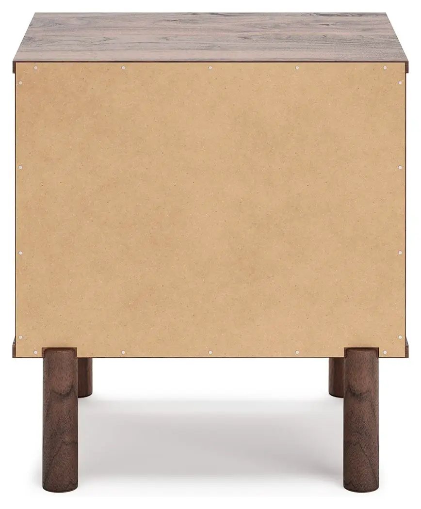 Calverson Night Stand Walnut Finish with Handle