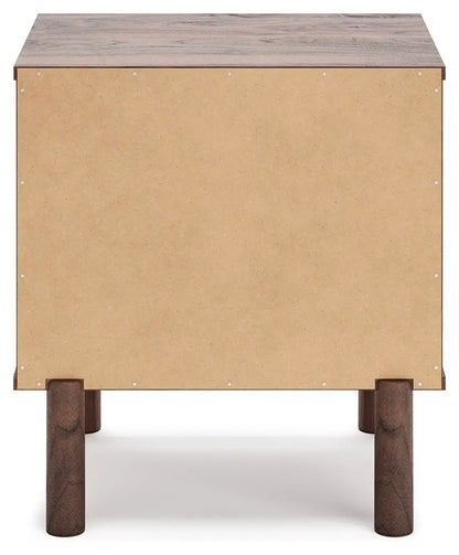Calverson Night Stand Walnut Finish with Handle