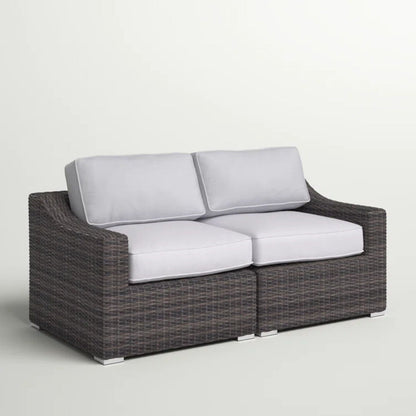 Modern Aluminum Outdoor Loveseat And Cushions