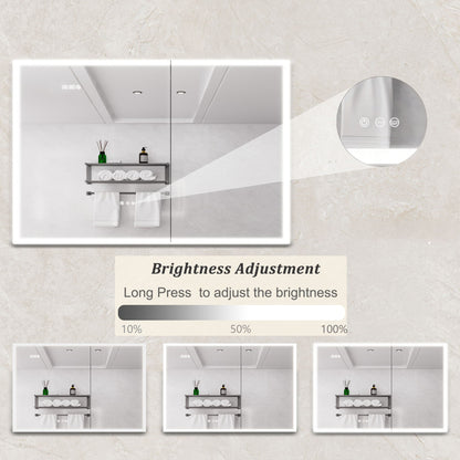LED Medicine Cabinet Pearl Silver by HouseOfZazla with Defogger and Digital Display 3 units on Tampa Home & Garden Store