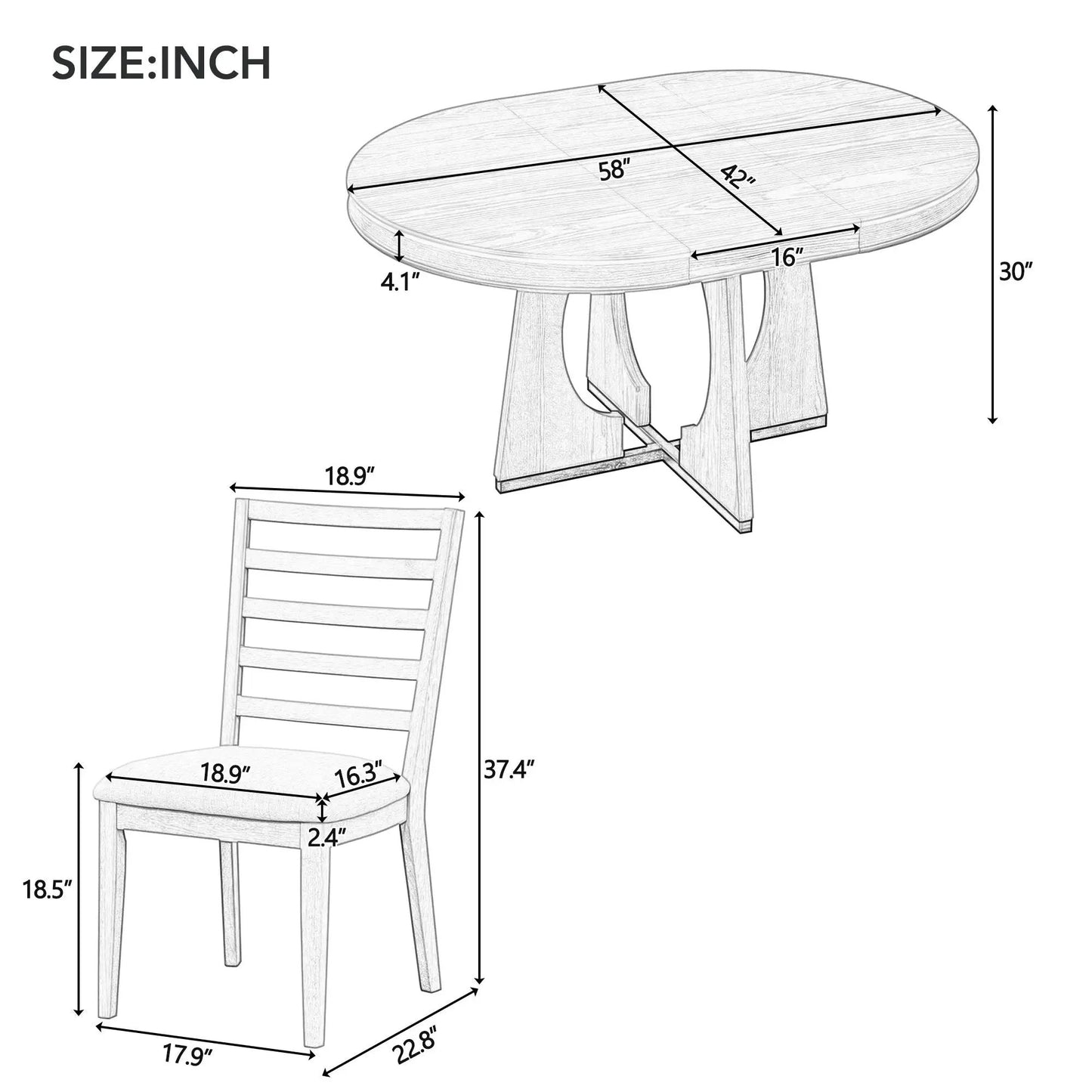 Round Dining Table Set for 4 with Chairs
