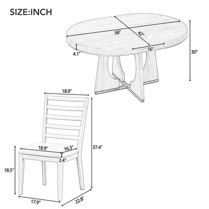 Round Dining Table Set for 4 with Chairs