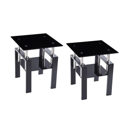 Tempered Glass Table With Storage For Living Room