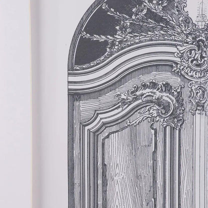 Fake Pencil Architectural Wall Art set of 2, silver ornate doorframe wall decor on Tampa Home & Garden Store
