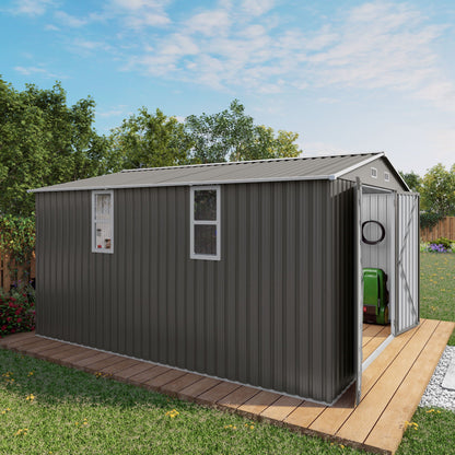 Outdoor Metal Storage Shed With Lockable Doors