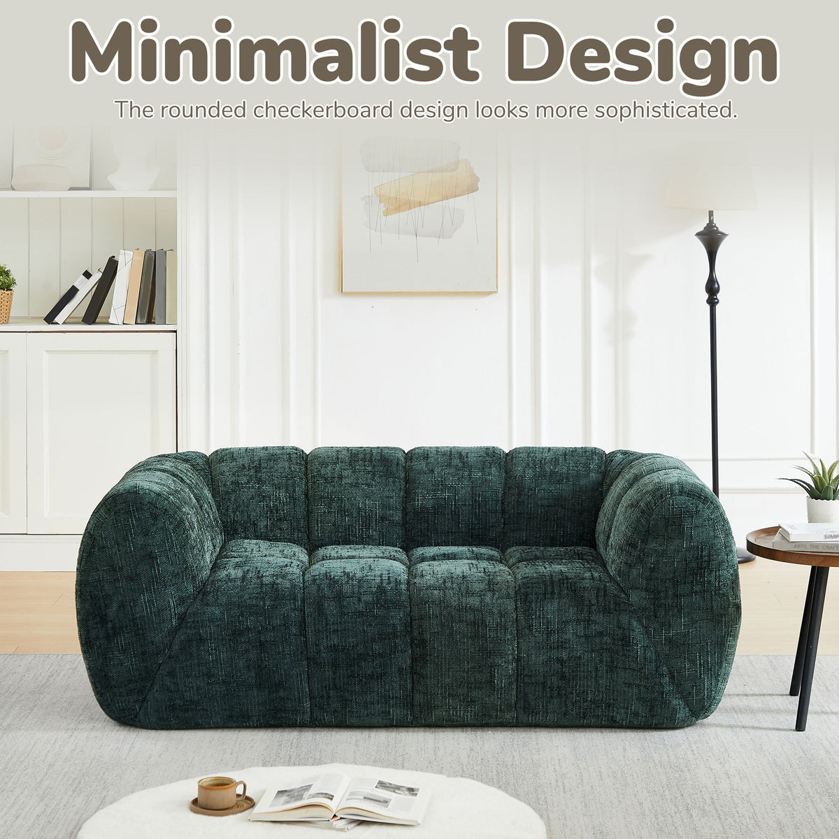 Rounded Cloud Sofa and Piano Key Backrest Design