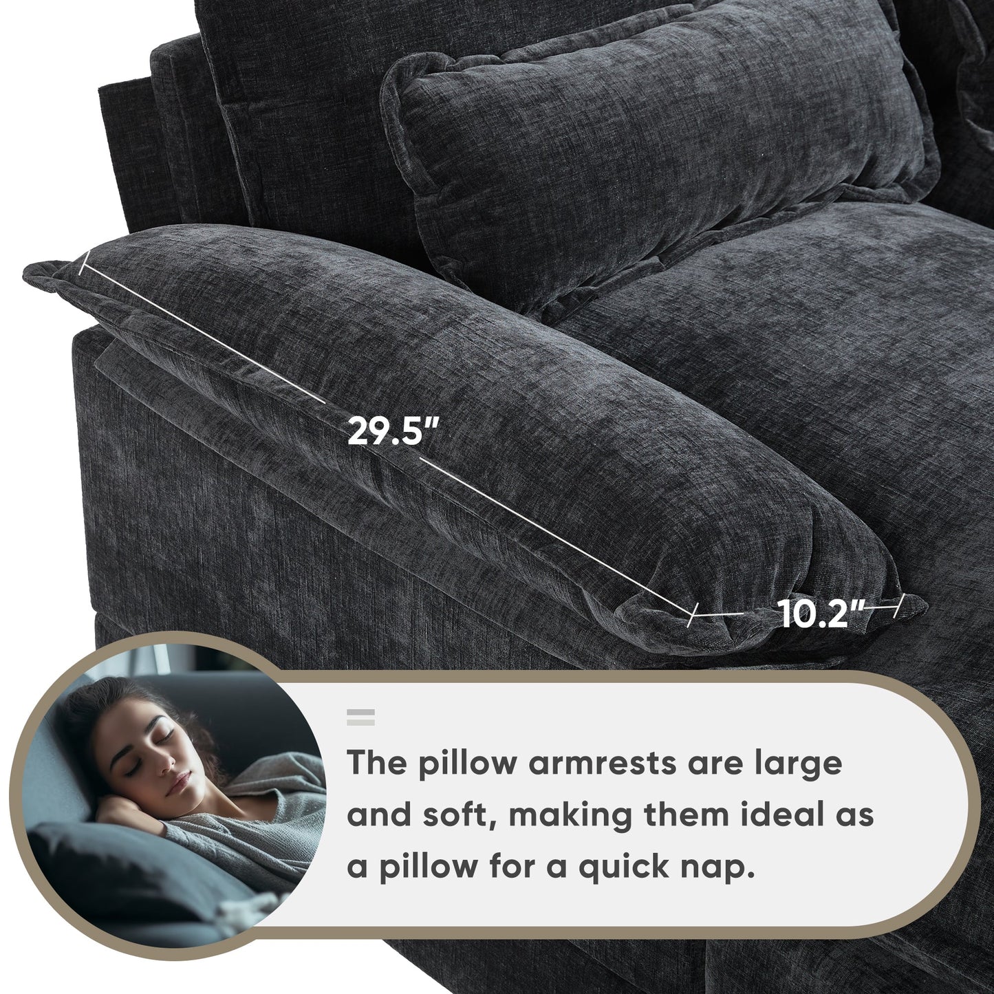 Modern U-Shaped Sectional Sofa by HouseOfZazla in charcoal velvet upholstery on Tampa Home & Garden Store