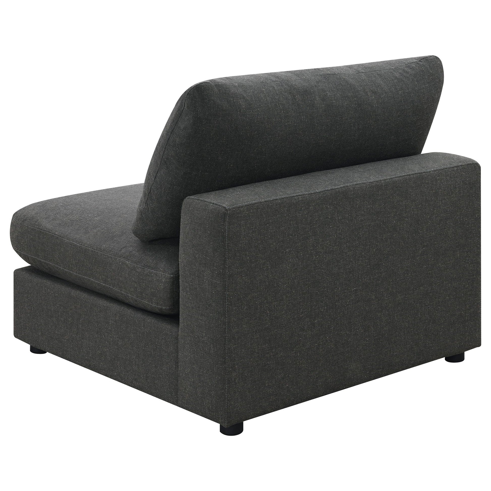 Rhette upholstered sectional 2-piece living room set in charcoal fabric by HouseOfZazla on Tampa Home & Garden Store