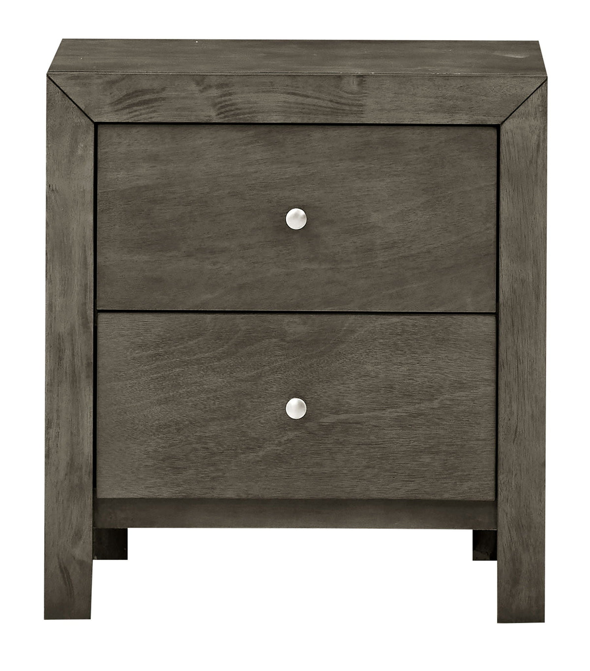 HouseOfZazla charming nightstand with drawers, dark gray wood, two-drawer design on Tampa Home & Garden Store