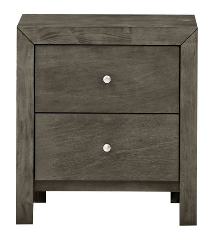 HouseOfZazla charming nightstand with drawers, dark gray wood, two-drawer design on Tampa Home & Garden Store