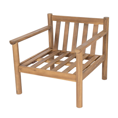Acacia Wood Patio Chair and Outdoor Cushion Set