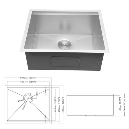Single bowl stainless steel undermount workstation sink with brushed finish and flat-edge lip on Tampa Home & Garden Store