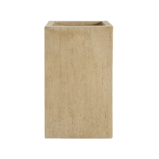 Modern Outdoor Planter beige stone-textured rectangular planter with inner cavity HouseOfZazla on Tampa Home & Garden Store