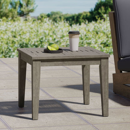 Dexterity Outdoor Square Side Table with Wood