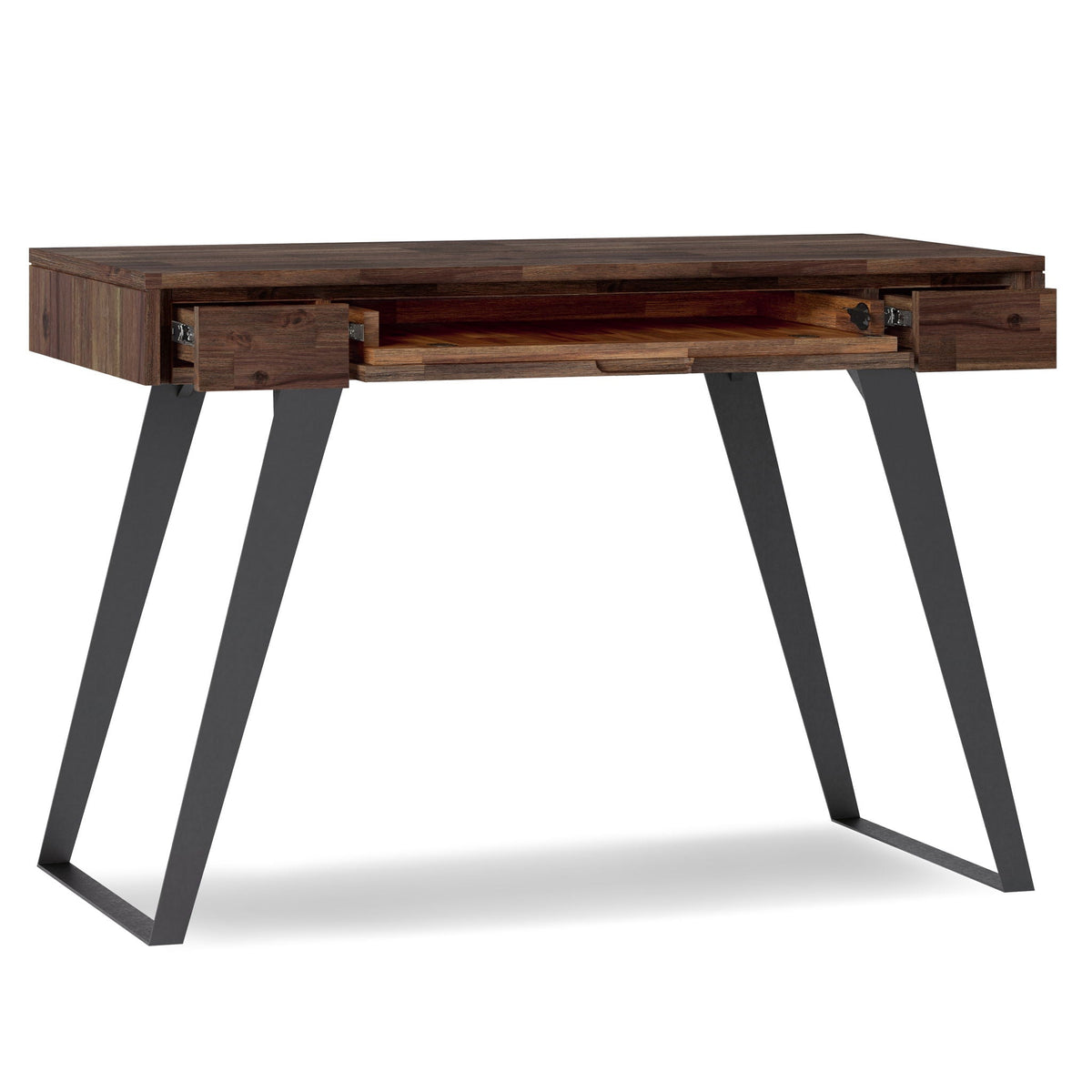 Handcrafted acacia writing desk with side drawers, natural wood finish by HouseOfZazla on Tampa Home & Garden Store
