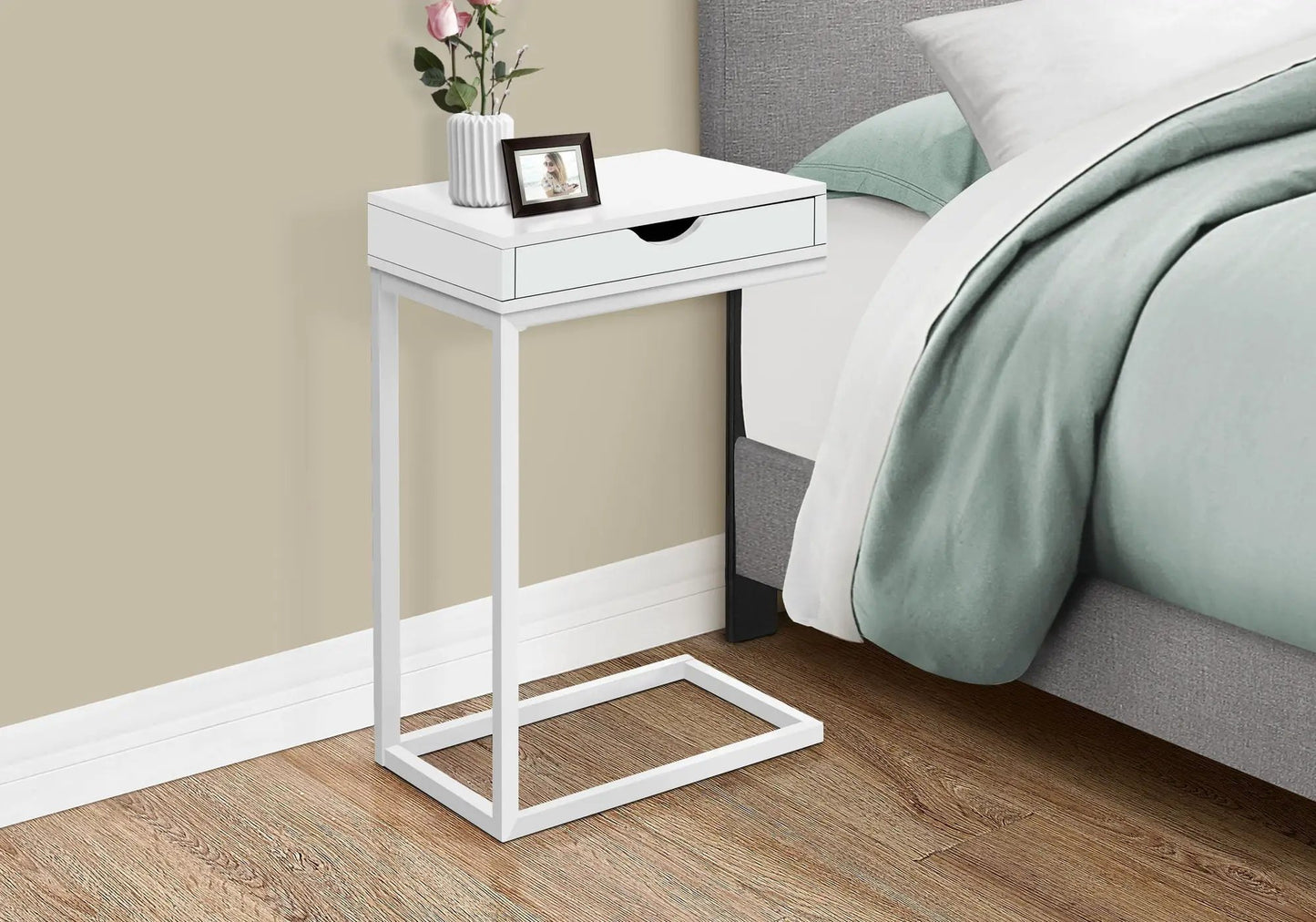 Accent Table C Shaped Contemporary Elegant Design