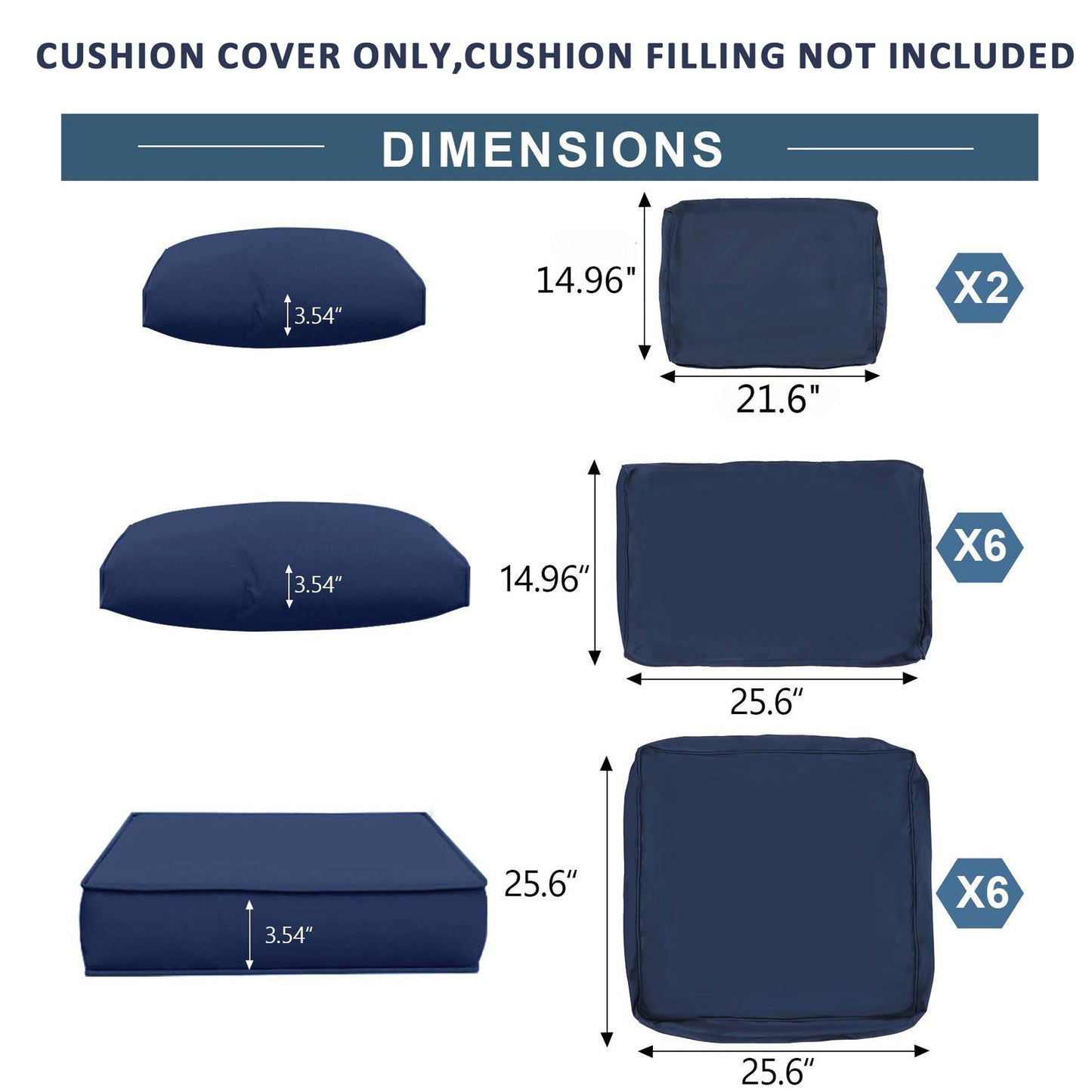 Outdoor Deep Seat Cushions for Sectionals