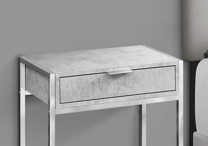 Accent side table with chrome frame and single drawer by Unique Piece Furniture on Tampa Home & Garden Store