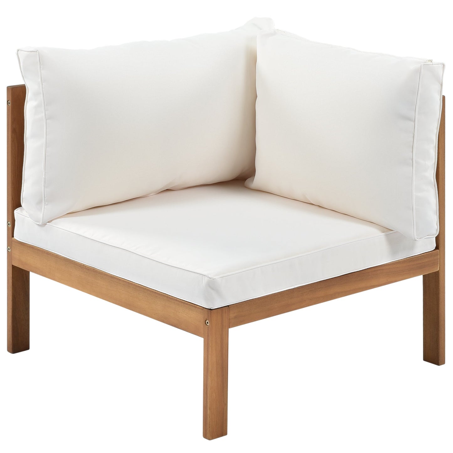 Wood Structure Outdoor Sofa Set with Beige Cushions by HouseOfZazla on Tampa Home & Garden Store