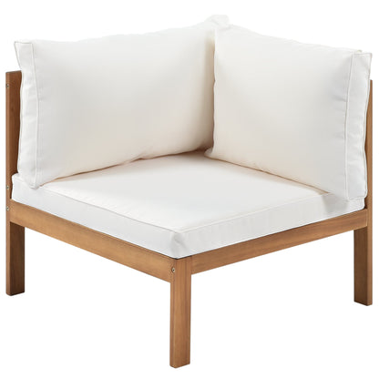 Wood Structure Outdoor Sofa Set with Beige Cushions by HouseOfZazla on Tampa Home & Garden Store