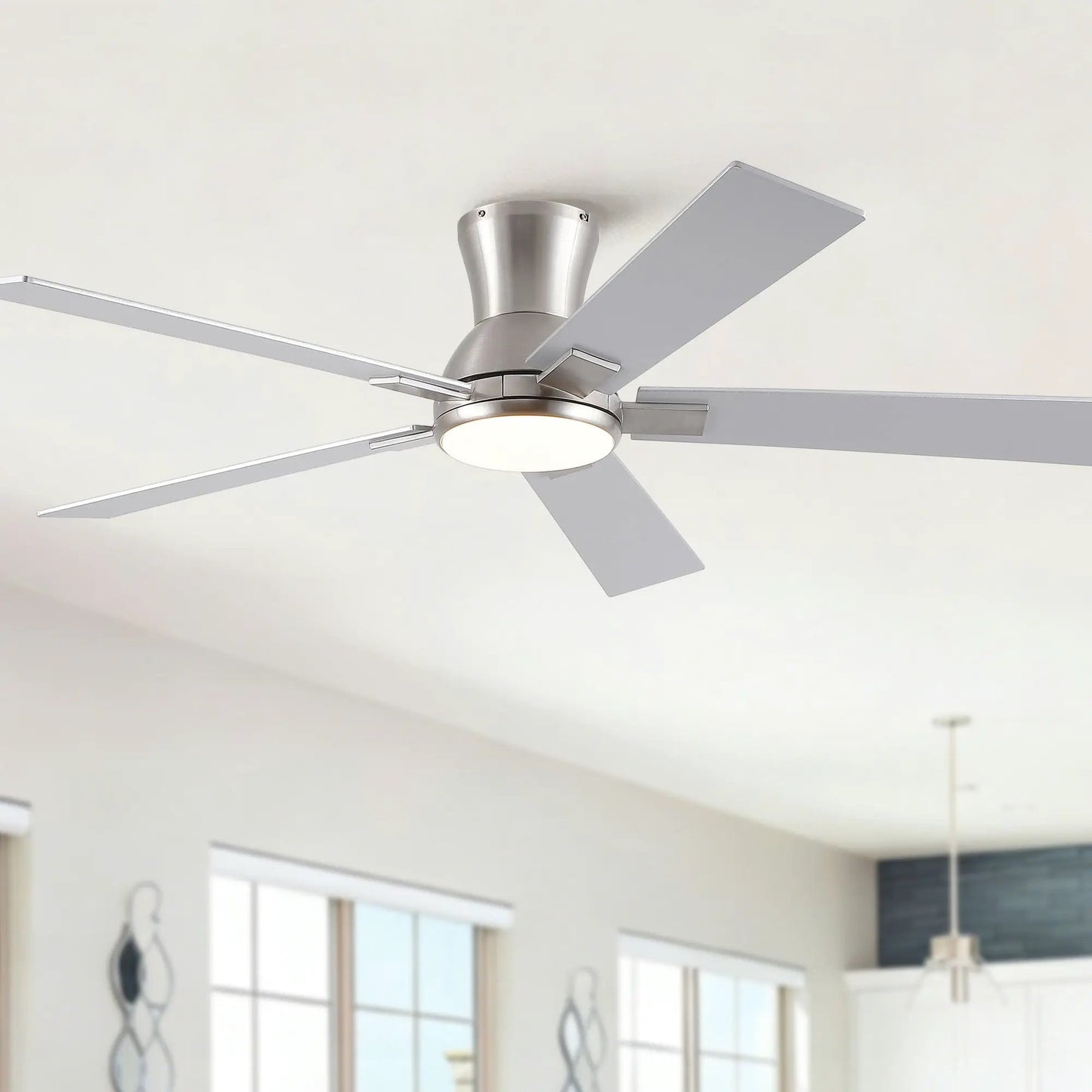 Low Profile Flush Mount Led Ceiling Fan Light
