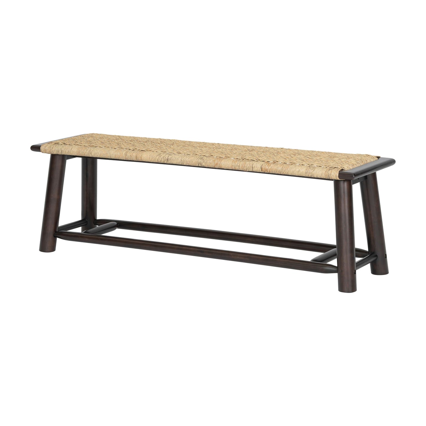 Solid Wood Rattan Bench for Indoor and Outdoor