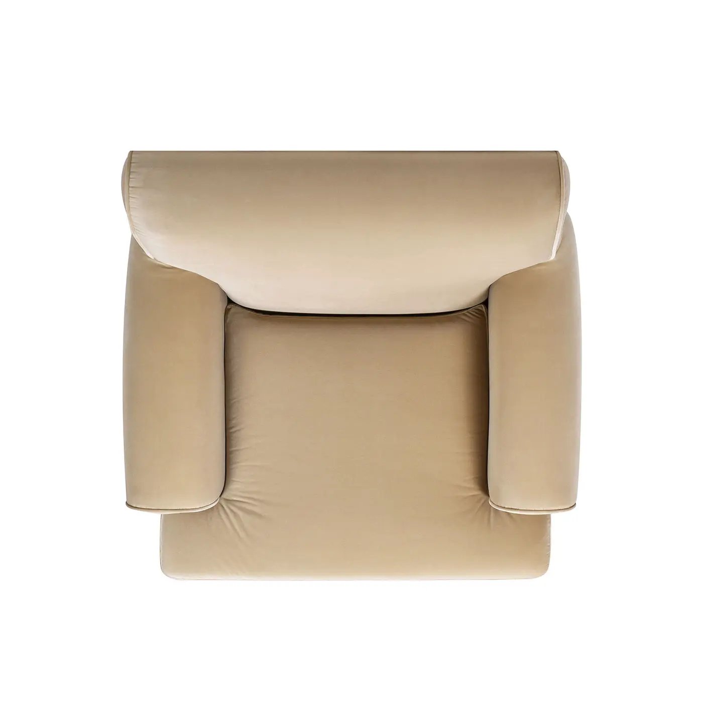 Alana Lawson accent arm chair in tan faux leather with padded arms on Tampa Home & Garden Store