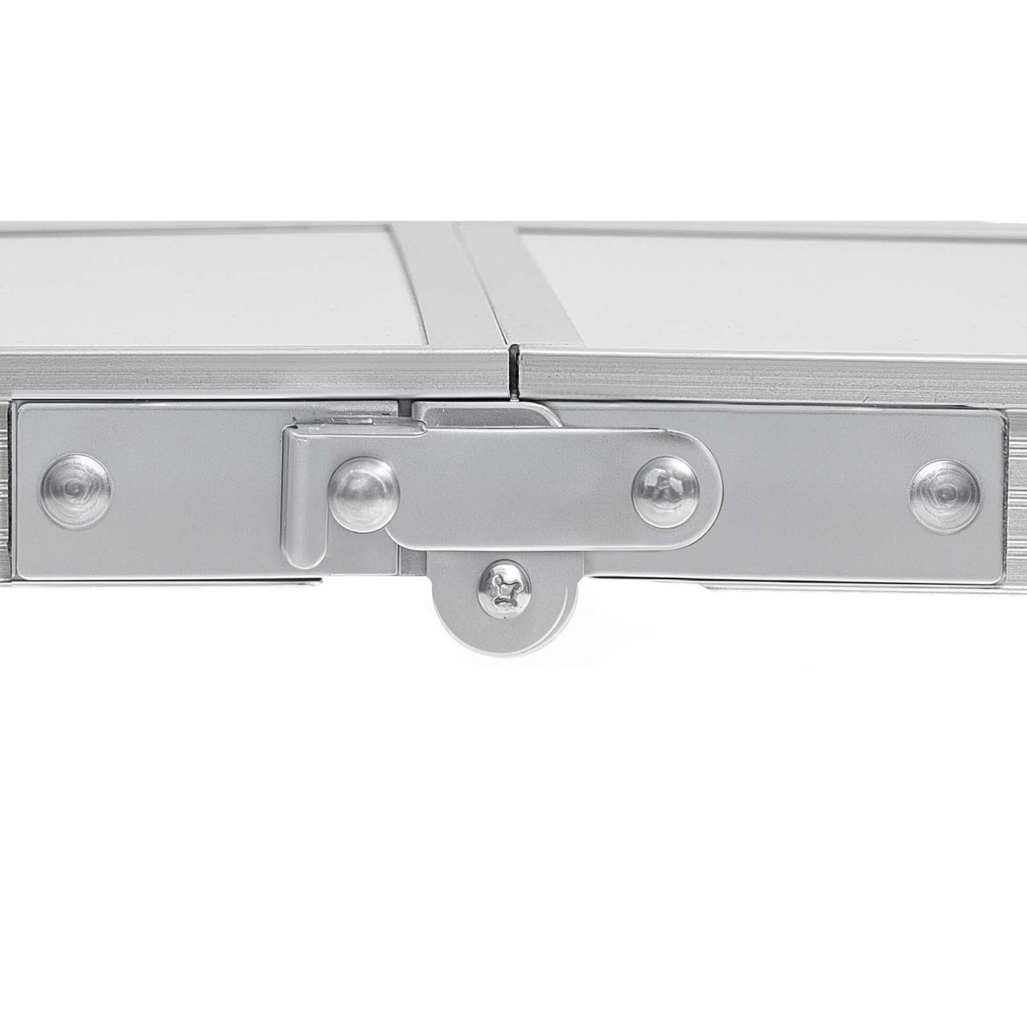 2ft Folding Portable Camping Table HouseOfZazla aluminum frame hinge close-up on Tampa Home & Garden Store