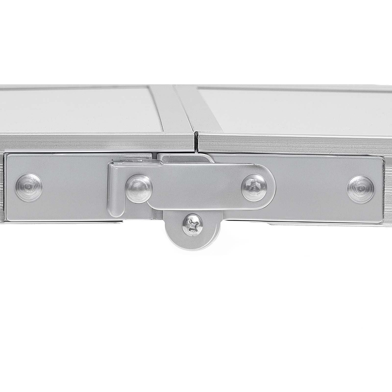 2ft Folding Portable Camping Table HouseOfZazla aluminum frame hinge close-up on Tampa Home & Garden Store