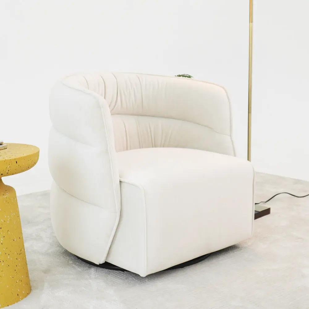Walden Stylish Swivel Chair white upholstered with padded back on Tampa Home & Garden Store