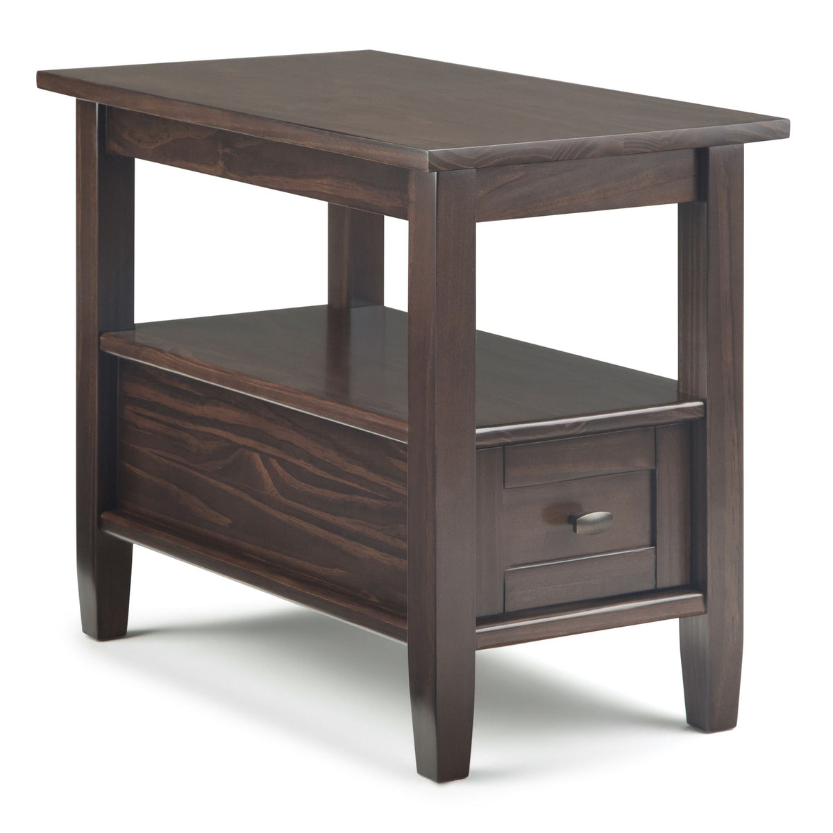 Warm Shaker Coffee Table with Drawer and Shelf, dark wood finish on Tampa Home & Garden Store