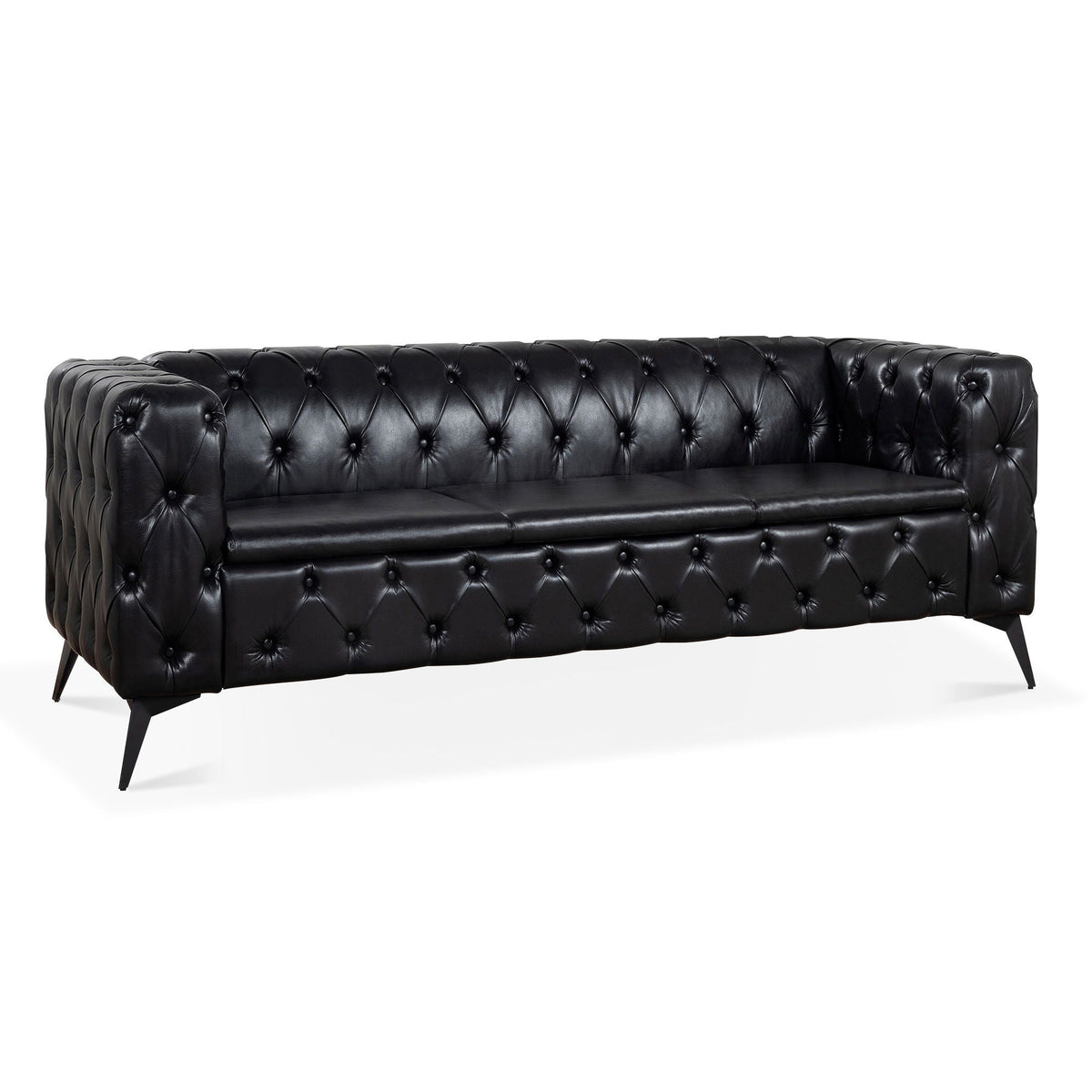 Modern 3 Seater Sofa with Square Arm and Cushion