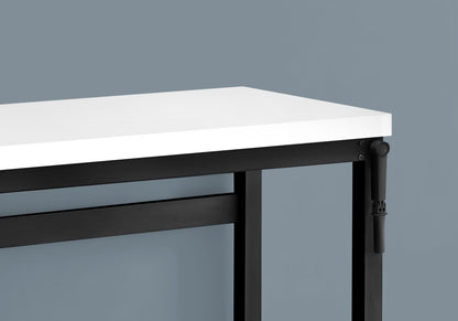 Adjustable standing computer desk by HouseOfZazla with white tabletop and black metal frame on Tampa Home & Garden Store
