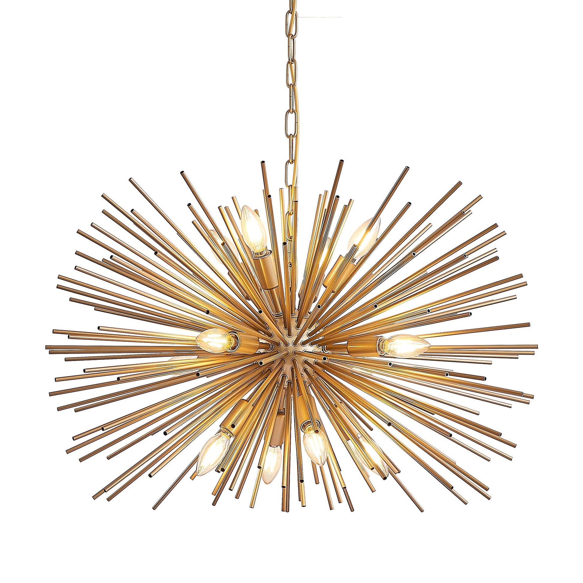 29in mid-century starburst chandelier gold metal with 12 bulbs HouseOfZazla on Tampa Home & Garden Store