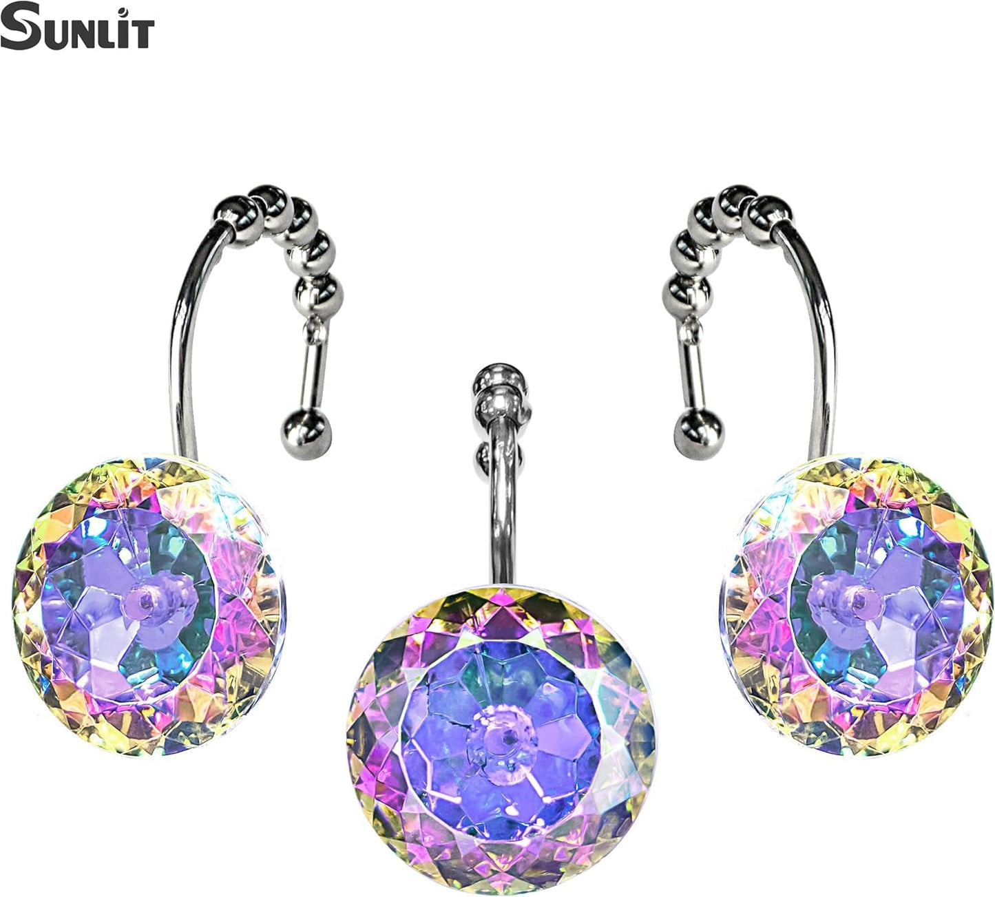 Luxury Oil-Rubbed Shower Curtain Hooks – Rust-Resistant, Easy Glide, Heavy Duty – Set of 12