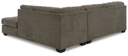 Mahoney stationary sectional in taupe fabric with overstuffed back cushions by Unique Piece Furniture on Tampa Home & Garden Store