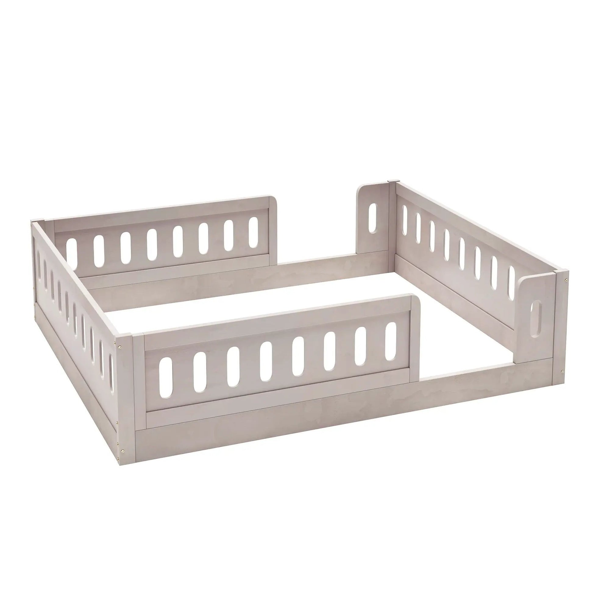 Platform bed with guard rails in light grey Unique Piece Furniture on Tampa Home & Garden Store