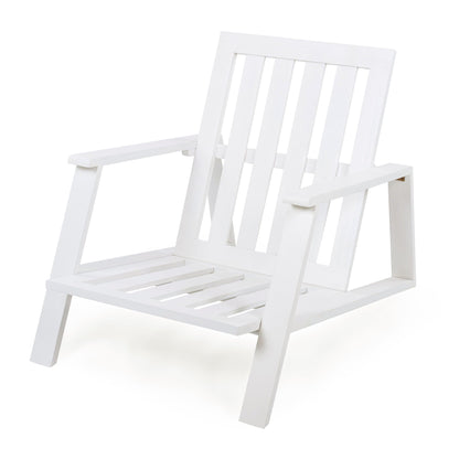 Outdoor Patio Lounge Chair Set of 2 by HouseOfZazla, white wooden chairs with slatted backs on Tampa Home & Garden Store