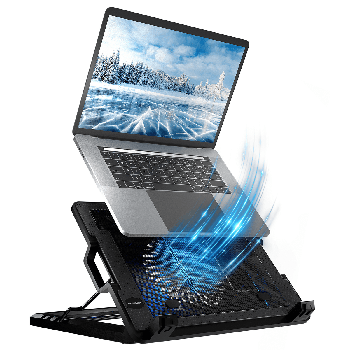 UpRite Air Portable Laptop Cooling Stand by Best Product Finds, black aluminum cooling platform on Tampa Home & Garden Store