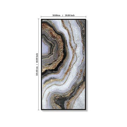 Framed canvas art marble print with gold glitter accents for living room on Tampa Home & Garden Store