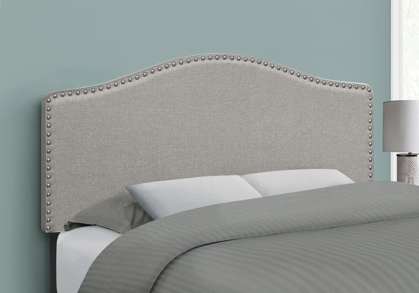 Gray Transitional Headboard for a Full Bed