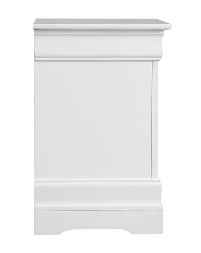 Traditional style nightstand with classic molded accents, white finish by HouseOfZazla on Tampa Home & Garden Store