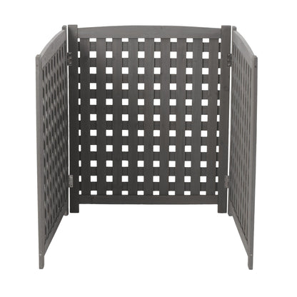 Three Wooden Fences and Outdoor AC Privacy