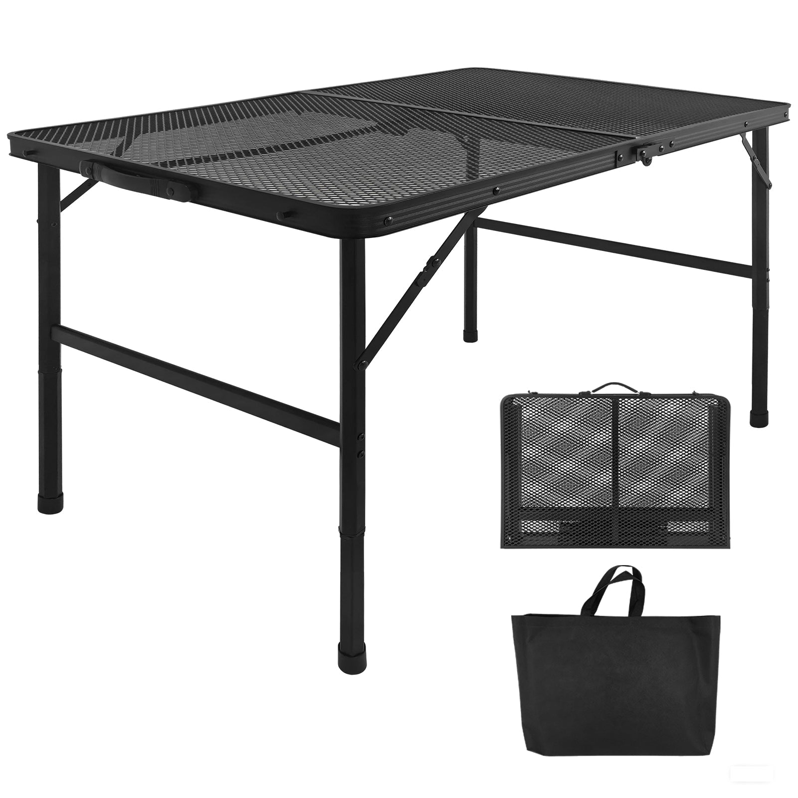 3ft camping table with mesh desktop, black folding outdoor grill table by HouseOfZazla on Tampa Home & Garden Store