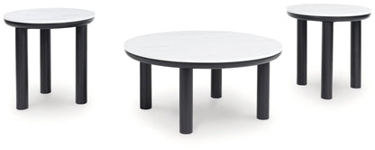 Xandrum Occasional Table Set of 3 Black and White