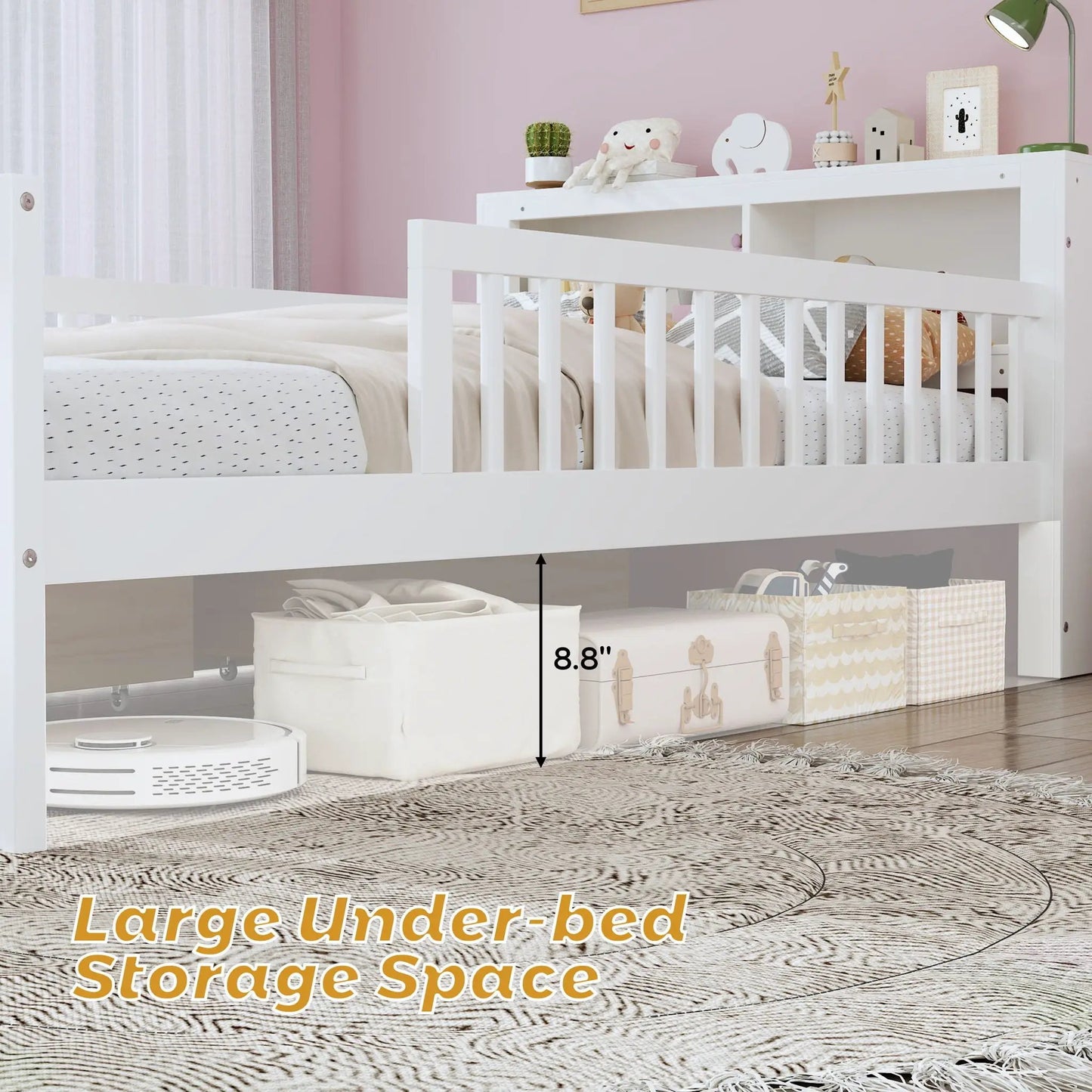 Bed With Headboard Storage and Under Bed Drawers
