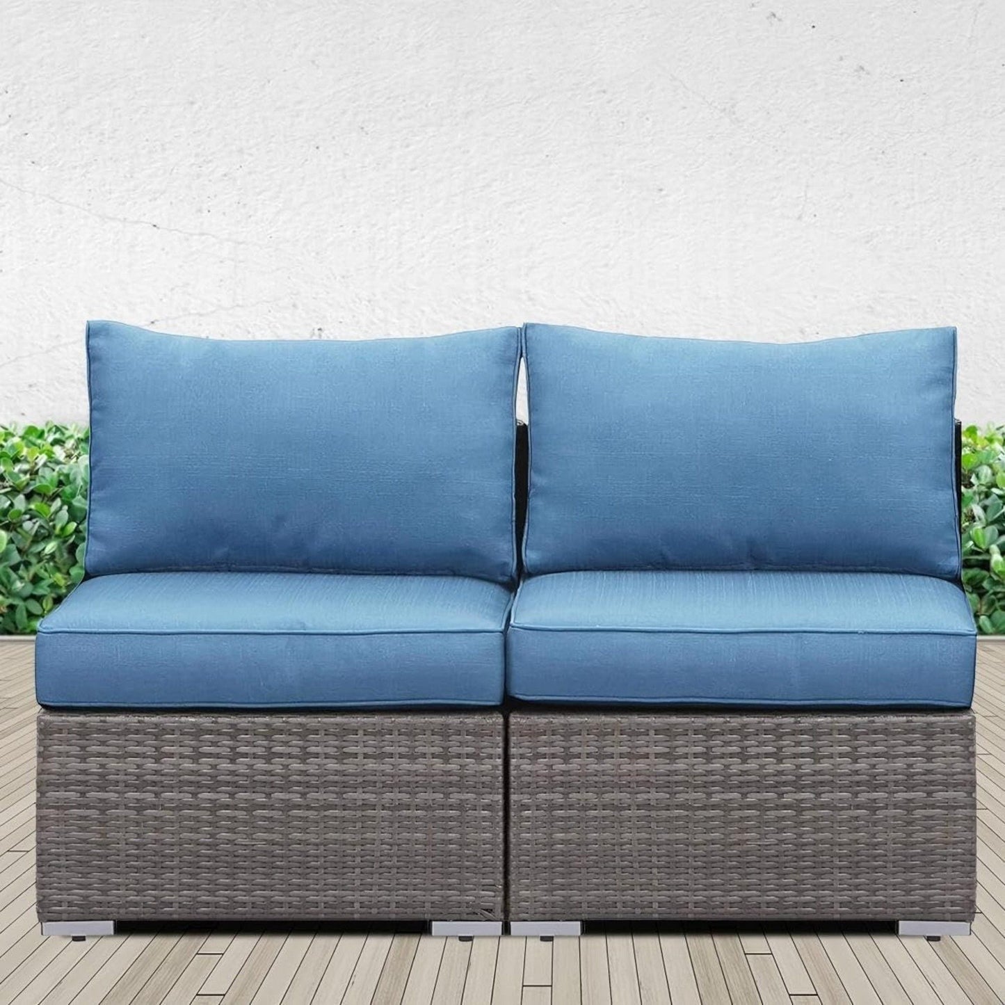 Armless Patio Sofa Set and Waterproof Cushions